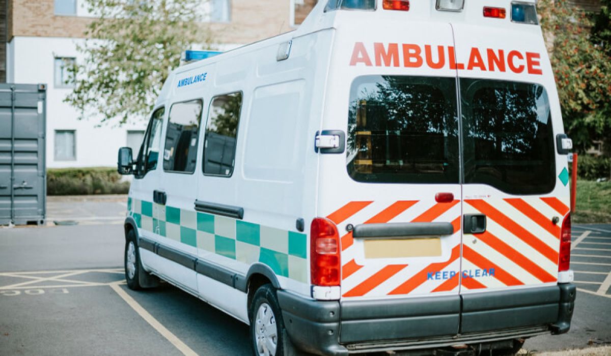 british ambulance parked parking lot